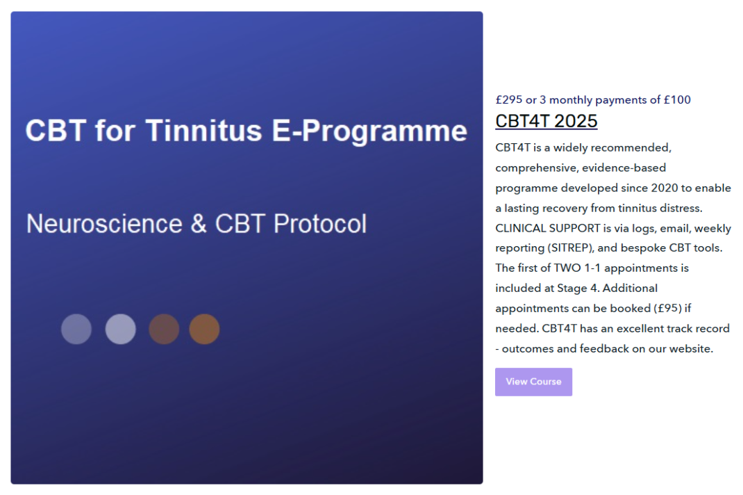 CBT for Tinnitus E-Programme (CBT4T)