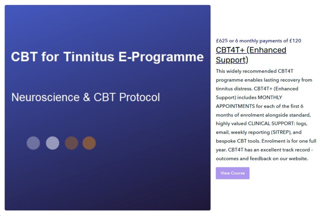 CBT for Tinnitus E-Programme (CBT4T+) Enhanced Support