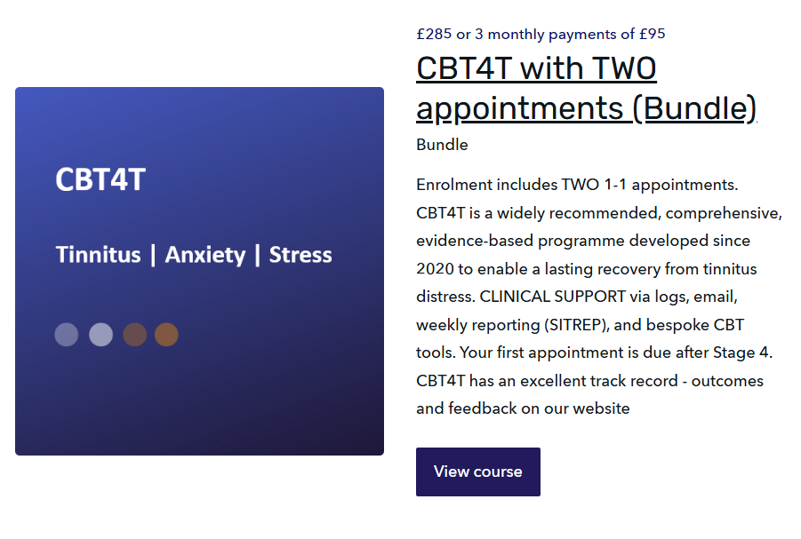 CBT for Tinnitus E-Programme (CBT4T)